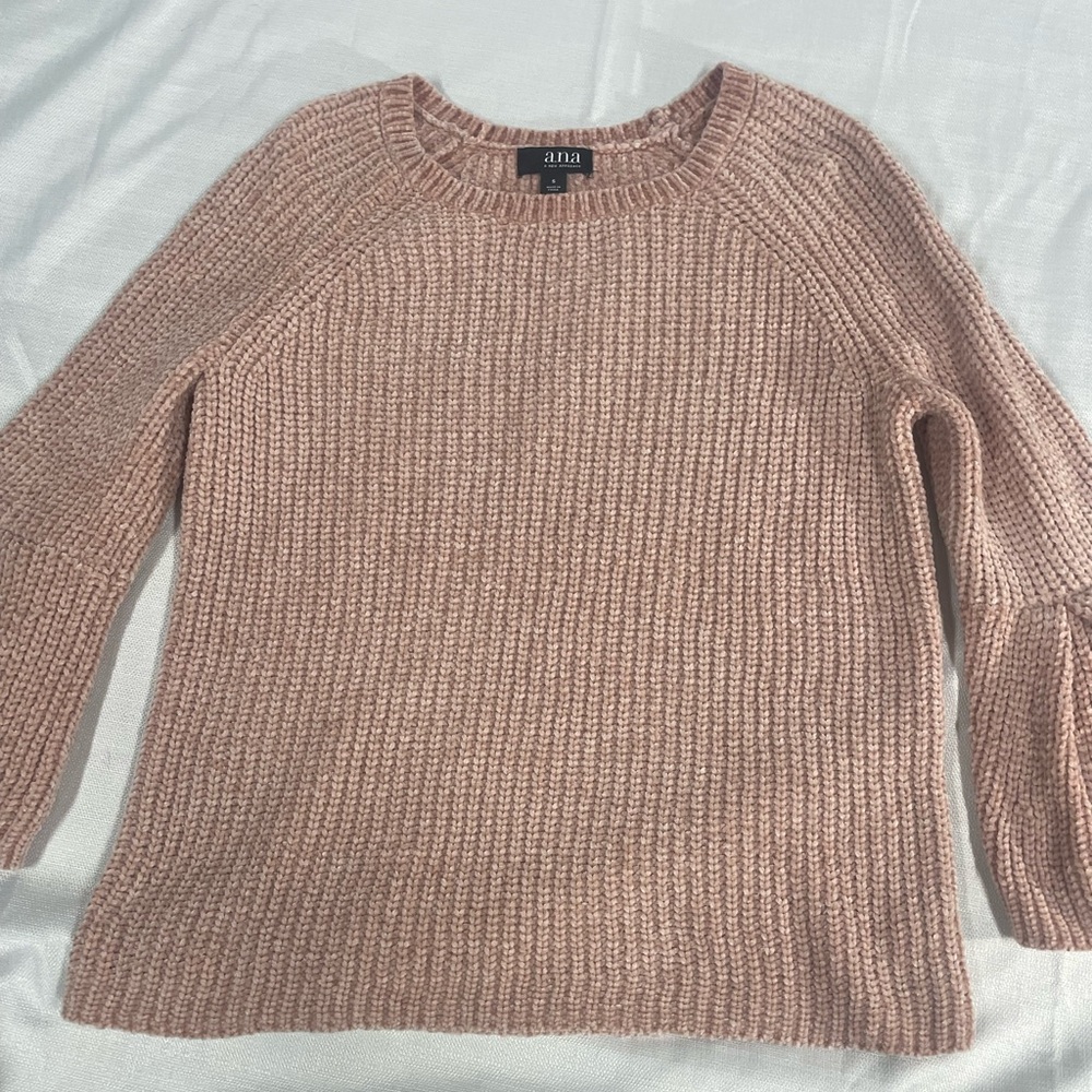 Knitted Sweater - Bell Sleeves - Light Pink